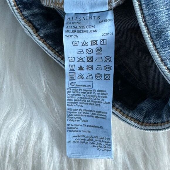 All Saints Miller Frayed Hem Distressed Skinny Jeans Sz S (US 6) - Picture 6 of 8